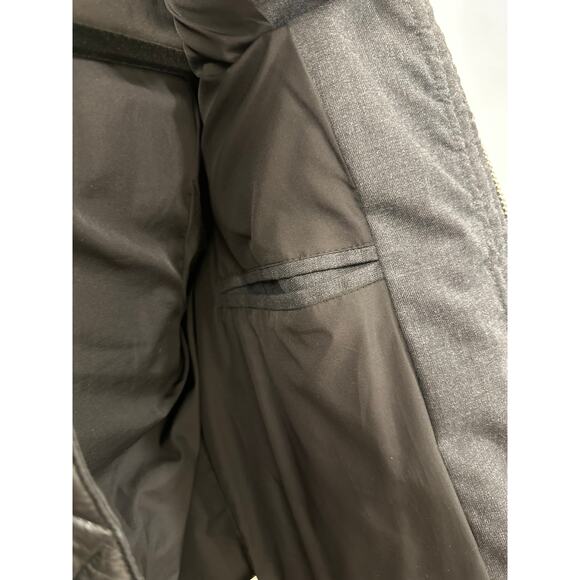 The Kooples Gray Down Jacket Lambskin Trim & Fur Hood, Small - Picture 4 of 13